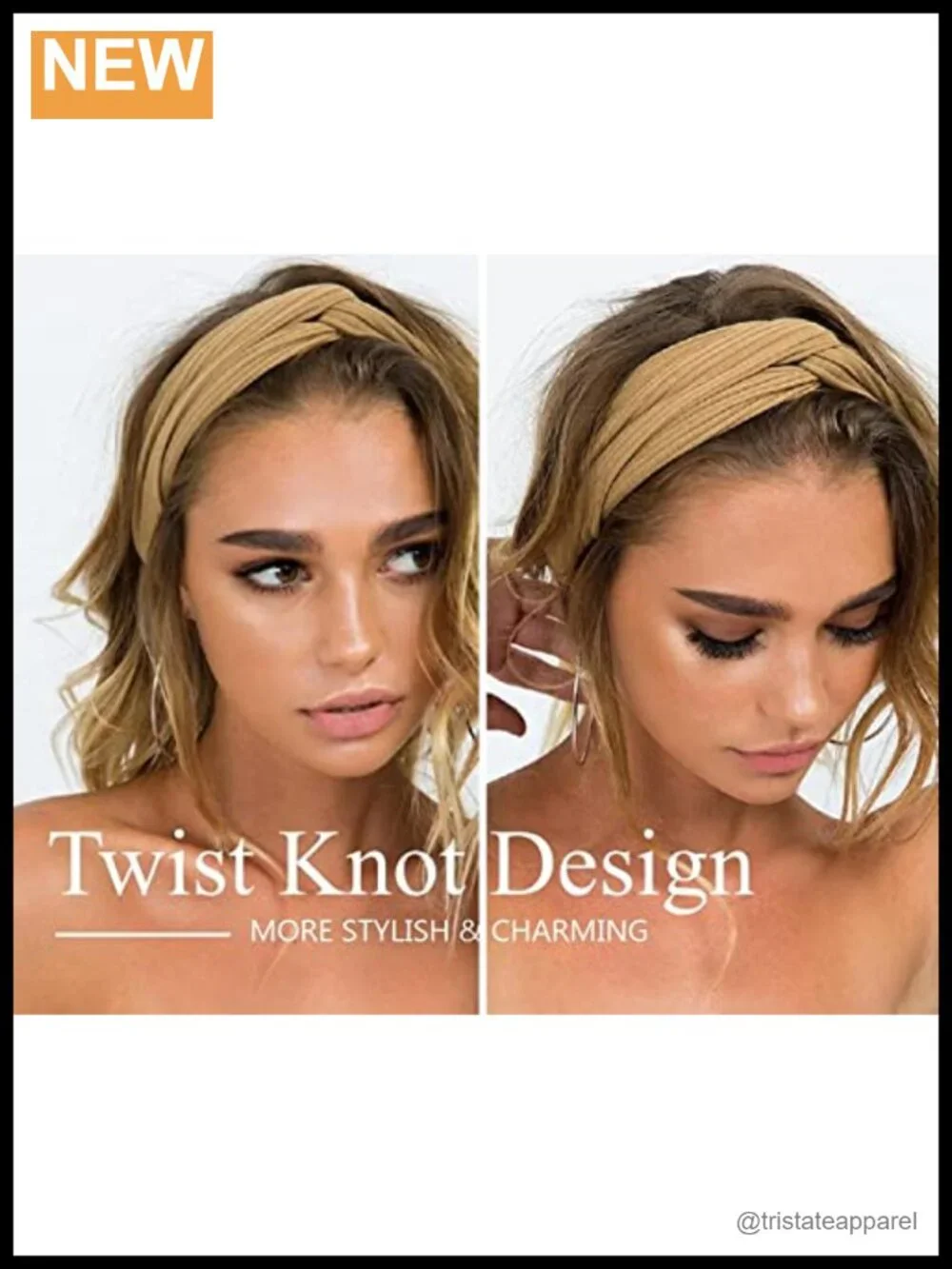 8 Pack Twist Knotted Stretchy Headbands for Women - Non Slip Yoga Workout Boho